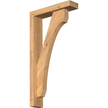 Ekena Millwork Legacy Block Smooth Bracket w/ Offset Brace, Western Red Cedar, 3 1/2"W x 14"D x 26"H BKT0402X14X26LEC05SWR
